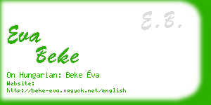 eva beke business card